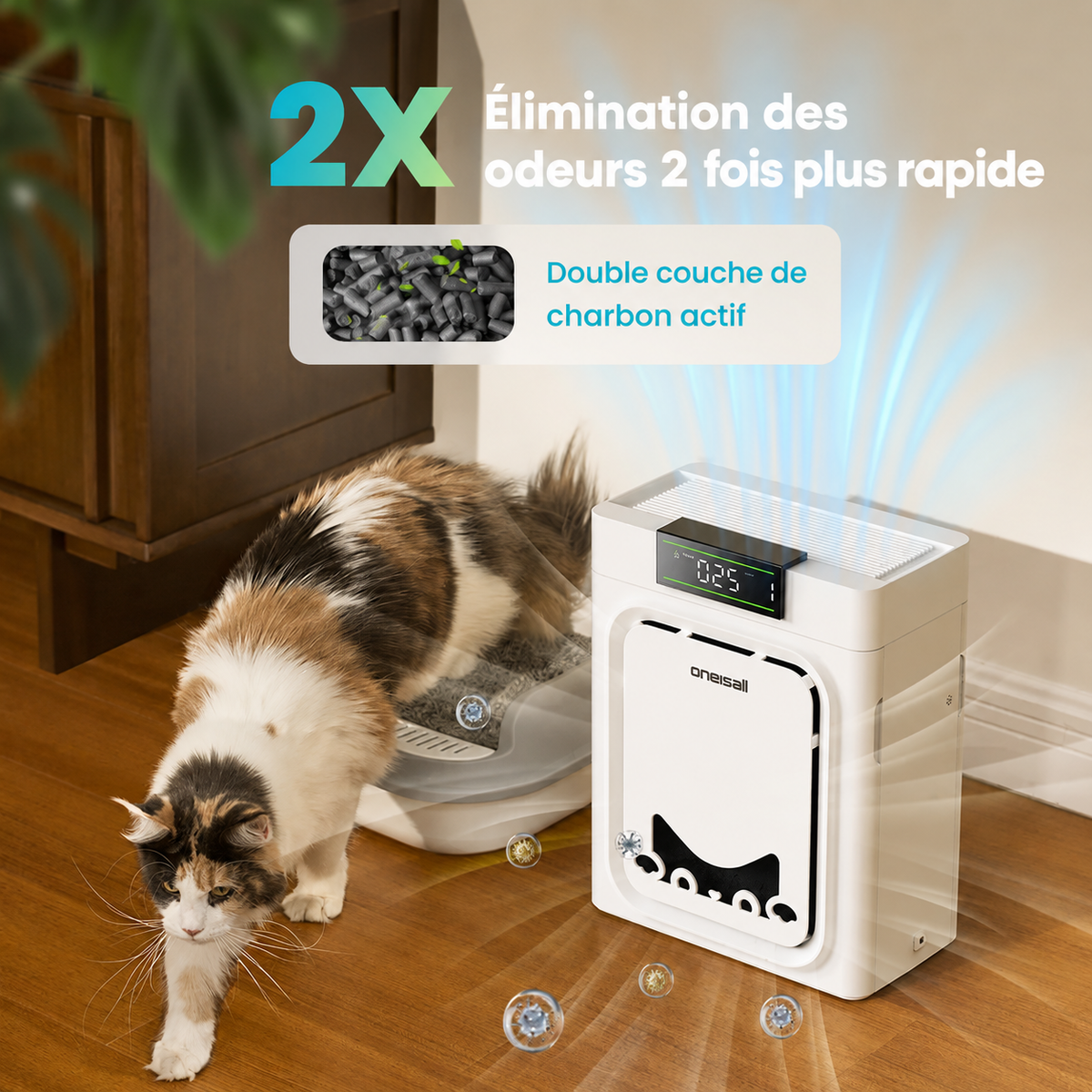 Purificateur d’Air Double Face pour Maison avec Animaux