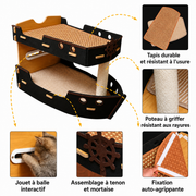 Bateau Pirate Griffoir & Lit Double Niveau pour Chat