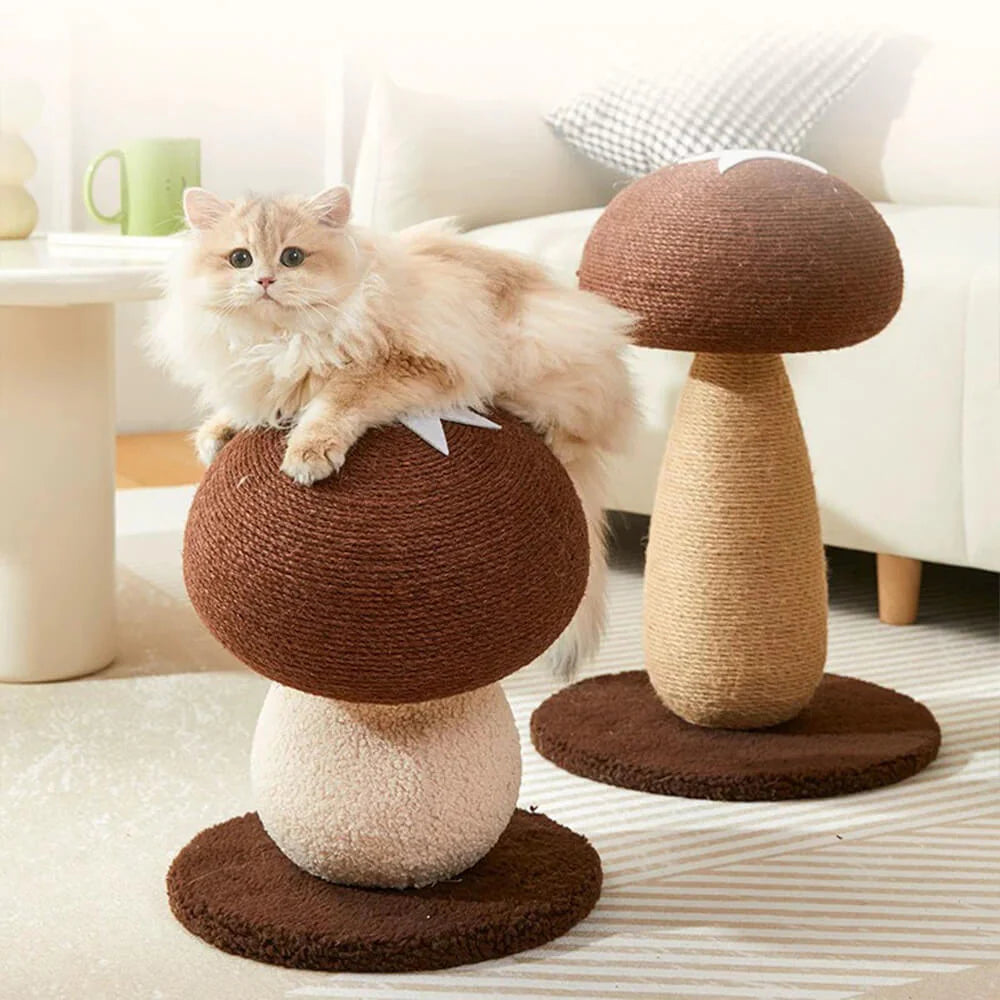 Griffoir Champignon Artisanal en Sisal Naturel pour Grand Chat
