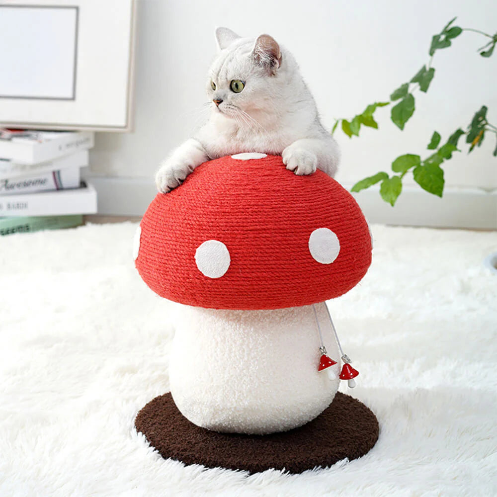 Griffoir Champignon Artisanal en Sisal Naturel pour Grand Chat