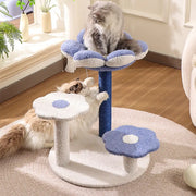 Arbre à Chat Fleur Multi-Niveaux avec Griffoir en Sisal