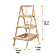 HammockTree™ – Arbre à Chat 3-en-1 en Bois avec Hamacs