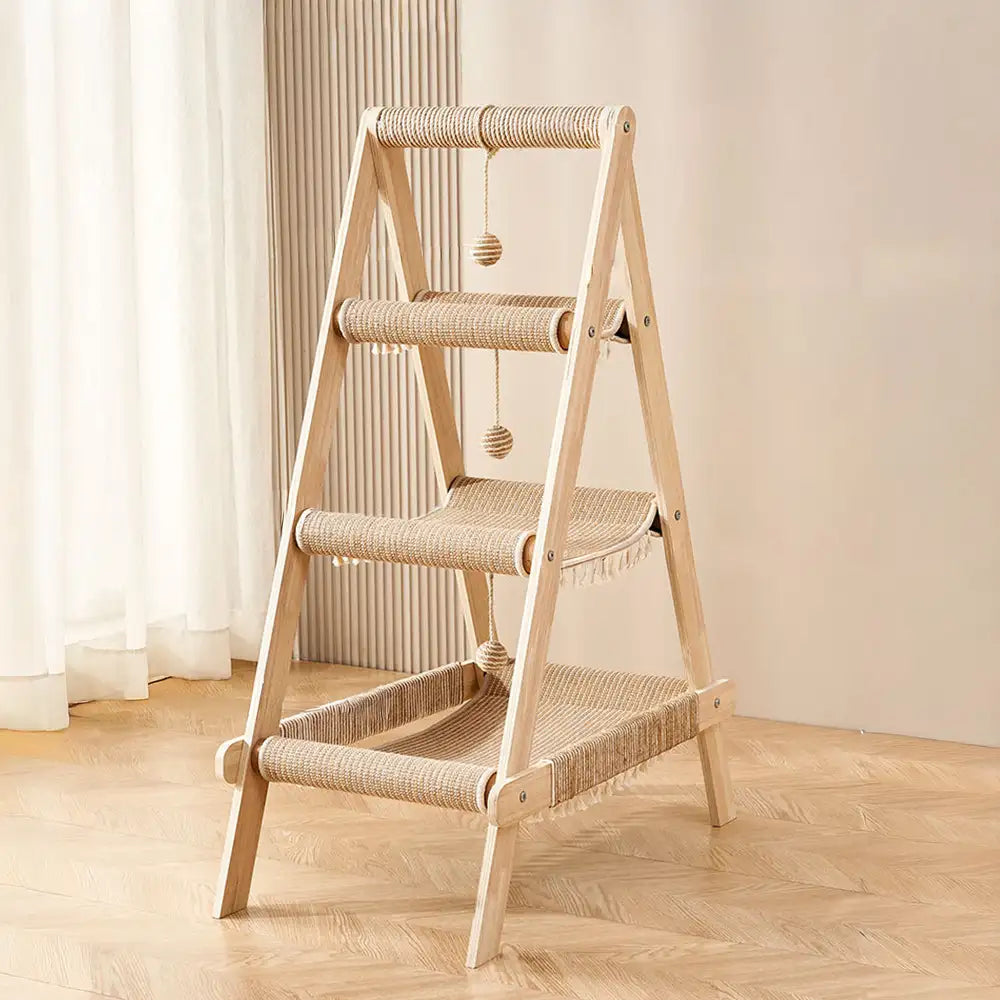 HammockTree™ – Arbre à Chat 3-en-1 en Bois avec Hamacs