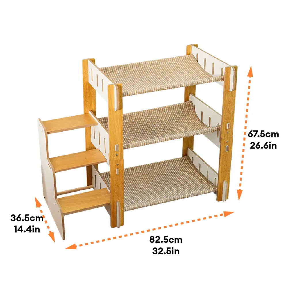SisalHammock™ – Arbre à Chat Multi-Niveaux avec Escaliers