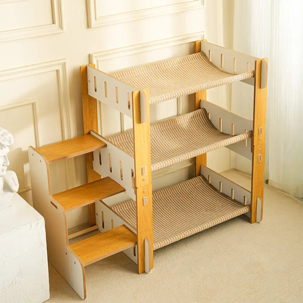 SisalHammock™ – Arbre à Chat Multi-Niveaux avec Escaliers