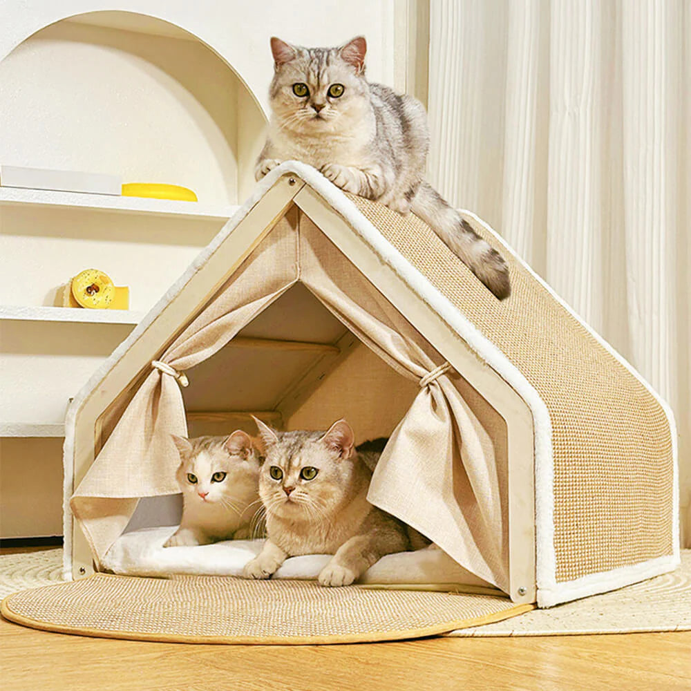 Tente Griffoir Tout-en-Un avec Espace Douillet pour Chat
