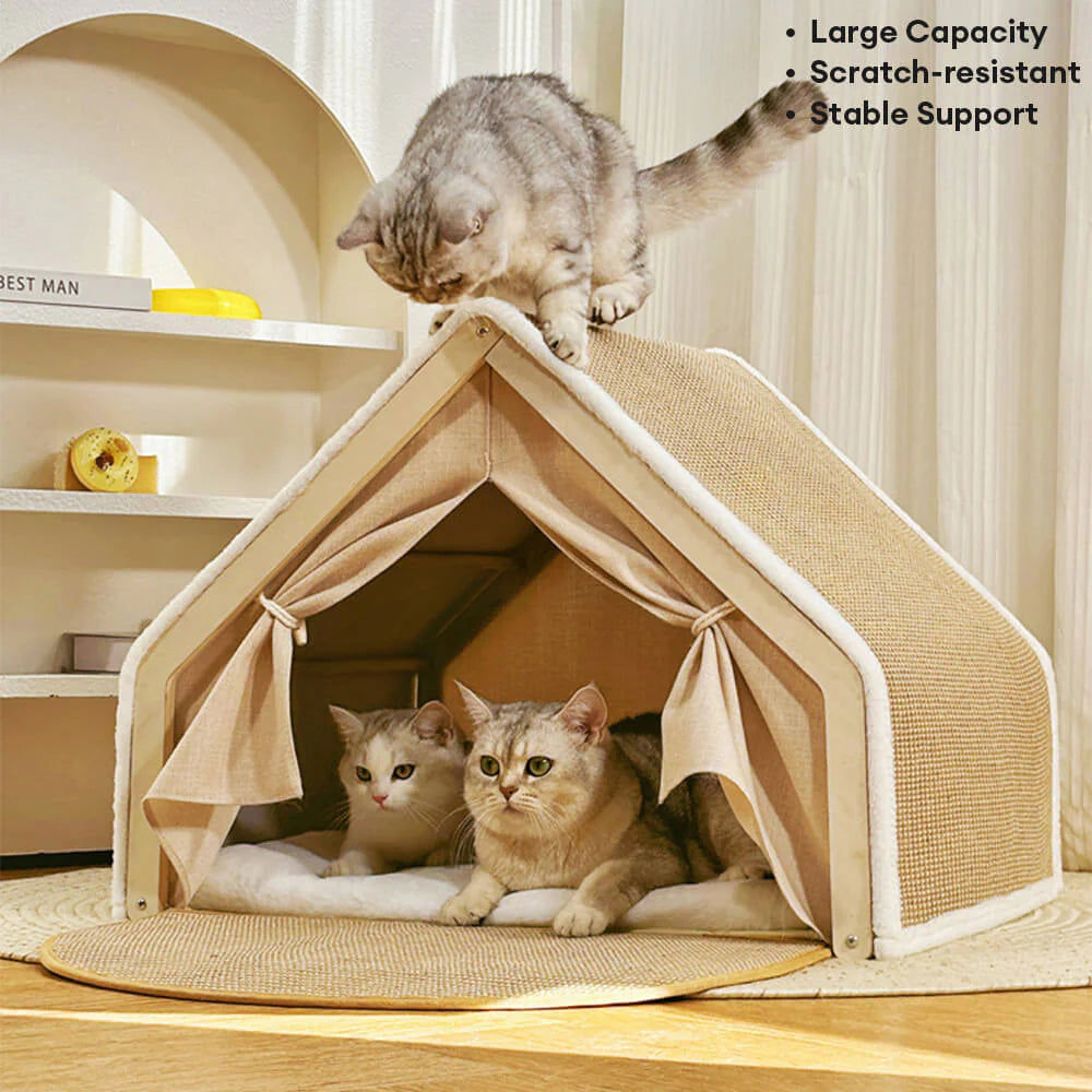 Tente Griffoir Tout-en-Un avec Espace Douillet pour Chat