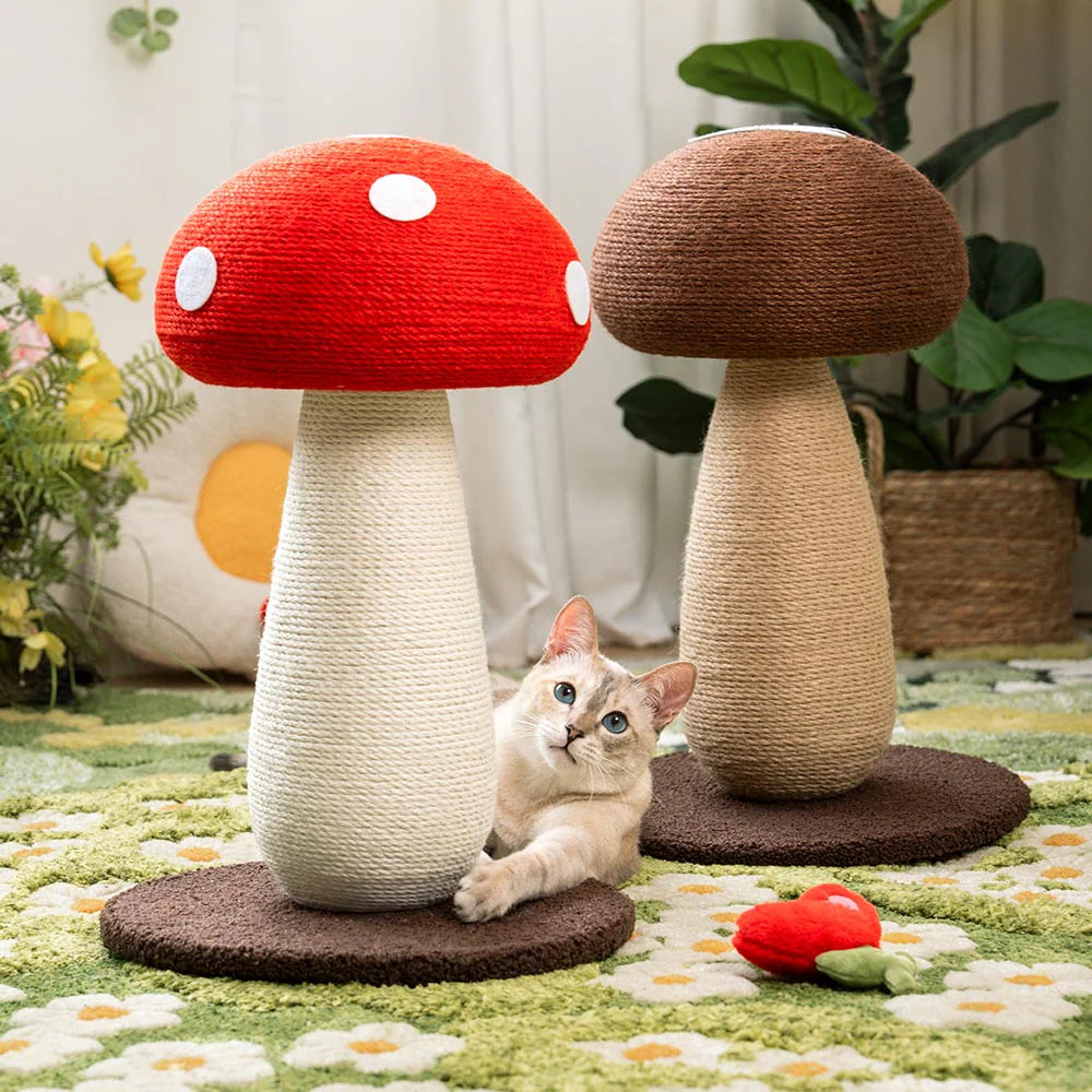 Griffoir Champignon Artisanal en Sisal Naturel pour Grand Chat