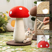 Griffoir Champignon Artisanal en Sisal Naturel pour Grand Chat