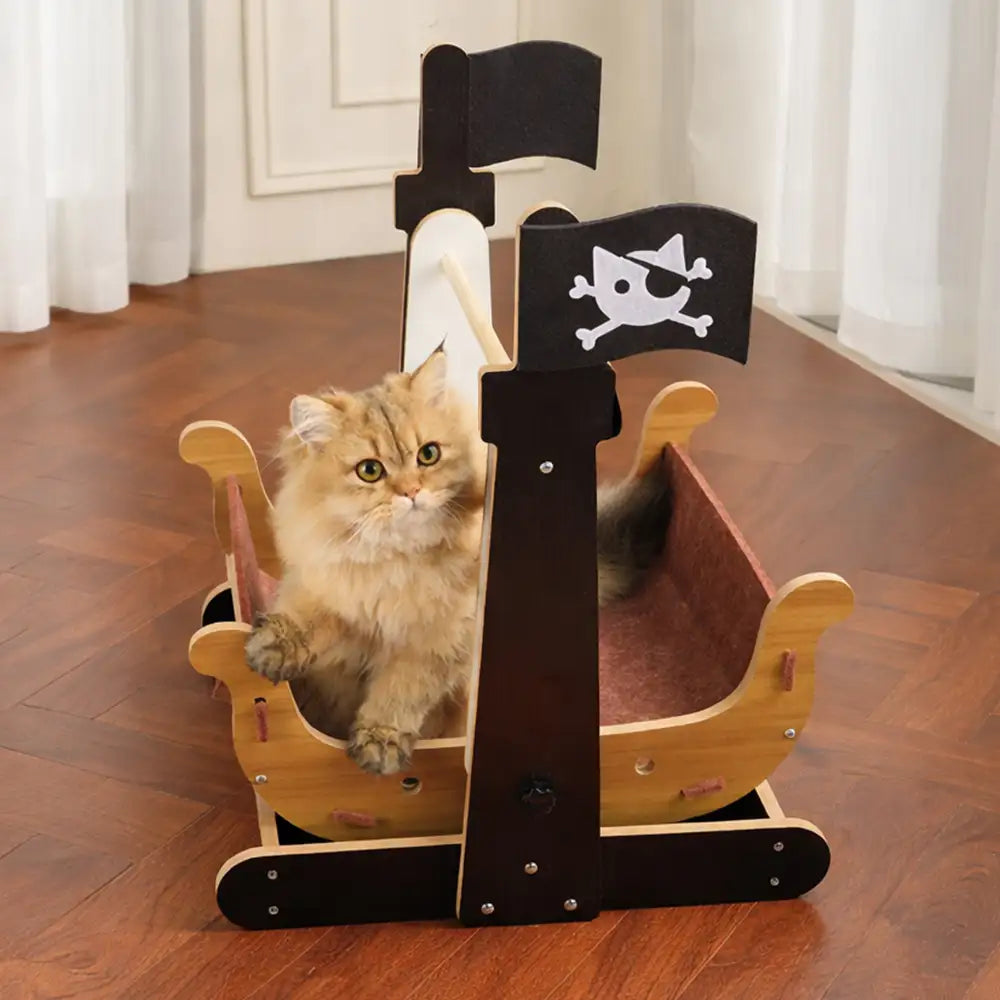 Hamac Griffoir Bateau Pirate à Bascule pour Chat