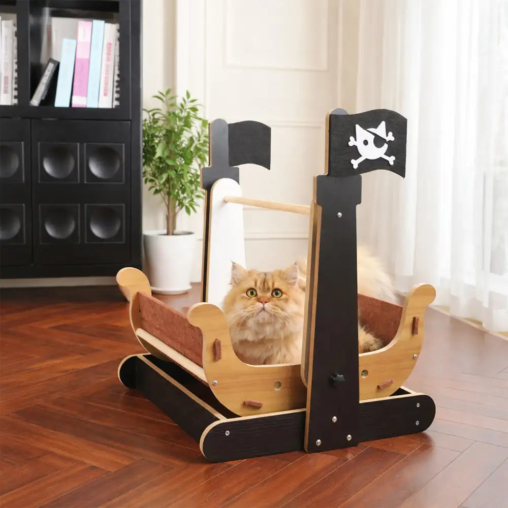 Hamac Griffoir Bateau Pirate à Bascule pour Chat
