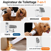 Kit de Toilettage pour Chien et Chat avec Aspirateur Intégré