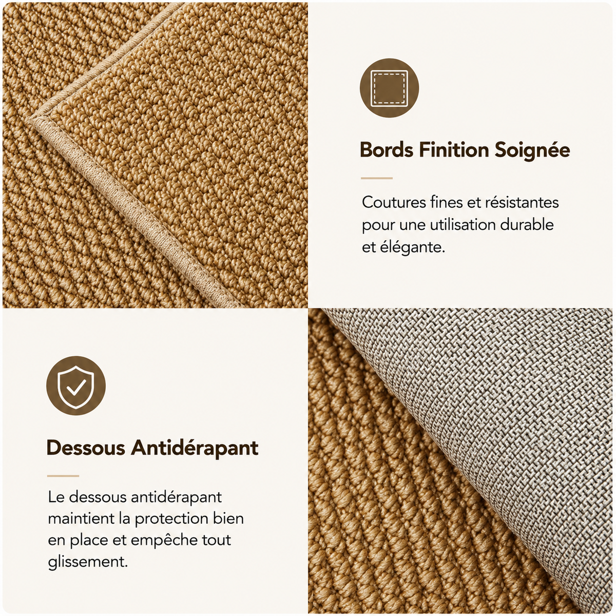 Protection Canapé Réglable Effet Sisal Anti-Griffures pour Chat