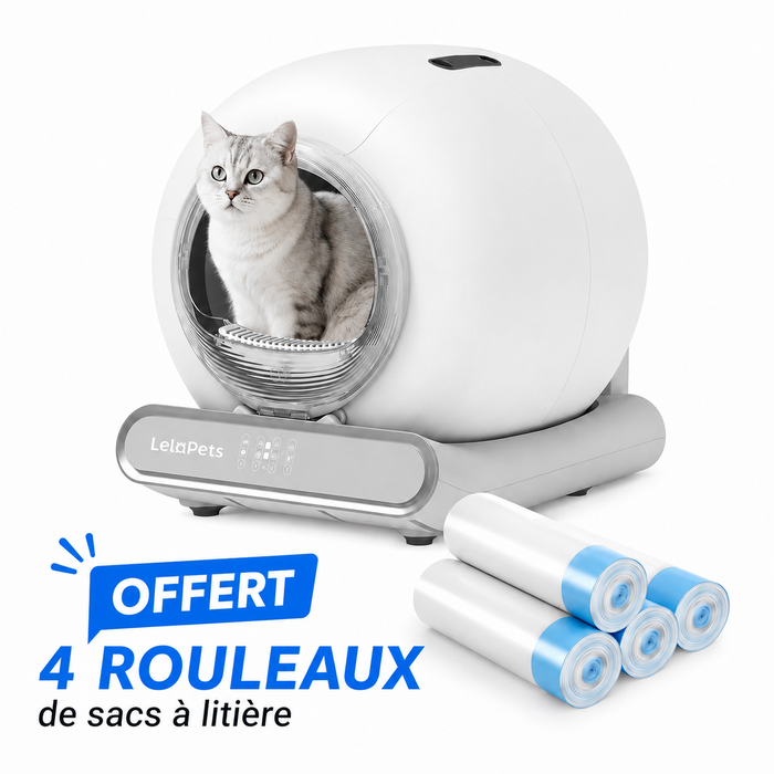 Bac à litière autonettoyant et sans pincement pour chats | LeloPets C4