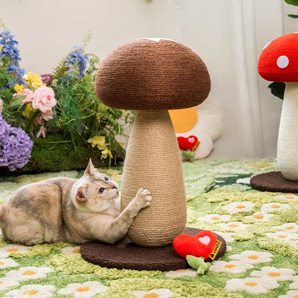Griffoir Champignon Artisanal en Sisal Naturel pour Grand Chat